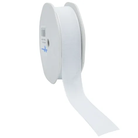 Woven Edge Ribbon; White